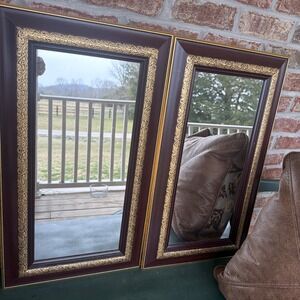 Set Of 2 Home Interiors Victoria Park Mirror, Solid Wood, 14 x 25 1/4"